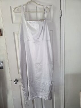 Abercrombie & Fitch White Satin Slip Dress